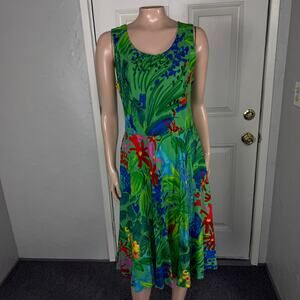 Jams World Women's Dress S Beach Tropical Rayon Sea Flower Hawaii N15